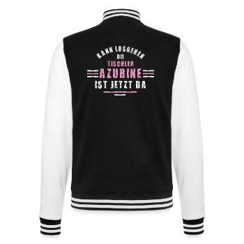 Tischler Azubine Ausbildung Lehre Tischlerin - College-Sweatjacke - Schwarz/Weiß - Hinten - Marisol (170cm)
