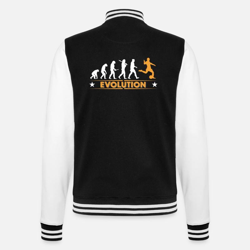Football evolution - orange/white - College Sweat Jacket - black/white