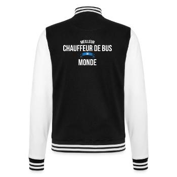 Meilleur Chauffeur de bus du monde homme - Veste Teddy - noir/blanc - Dos - Marisol (170cm)
