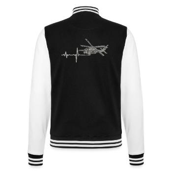 Shirt Gift Heartbeat Helicopter - College Sweat Jacket - black/white - Back - Marisol (170cm)