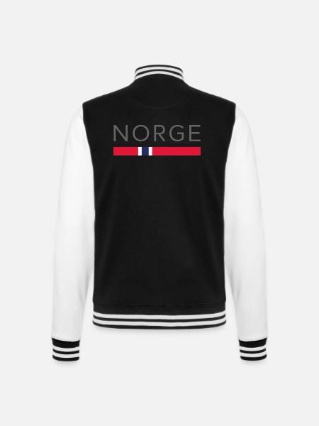 NORGE WM DESIGN - Norwegisches Fußball Geschenk - College-Sweatjacke - Schwarz/Weiß