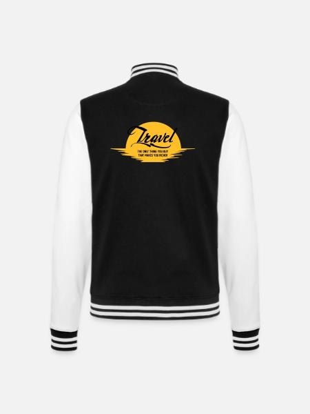 TRAVEL IS - Veste Teddy - noir/blanc