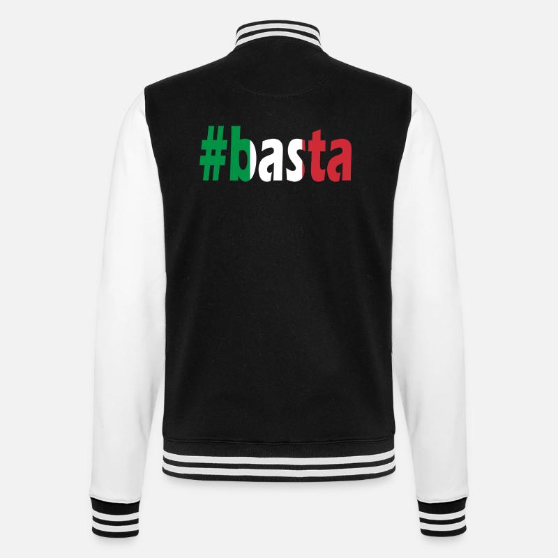 Déclaration Italienne Hashtag Basta Ialien - Veste Teddy - noir/blanc