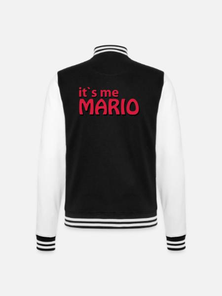Mario - College-Sweatjacke - Schwarz/Weiß