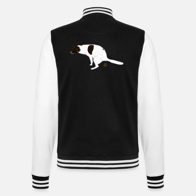 English Pointer Hund bei seinem Geschäft I - College-Sweatjacke - Schwarz/Weiß