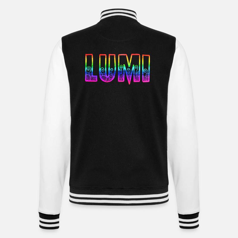 lumi rs rainbow - College Sweat Jacket - black/white