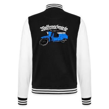 Simson Schwalbe Moped DDR Moped - College-Sweatjacke - Schwarz/Weiß - Hinten - Marisol (170cm)