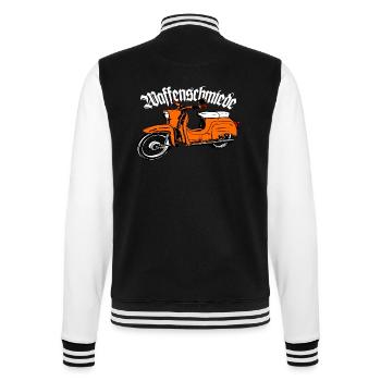 Simson Schwalbe Moped DDR Moped - College-Sweatjacke - Schwarz/Weiß - Hinten - Marisol (170cm)