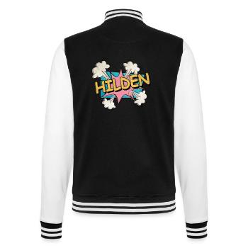 Hilden Germany City Font Pop Art Comic - College Sweat Jacket - black/white - Back - Marisol (170cm)
