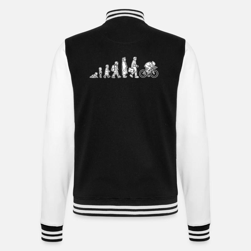 Evolution eines Radfahrers - College-Sweatjacke - Schwarz/Weiß