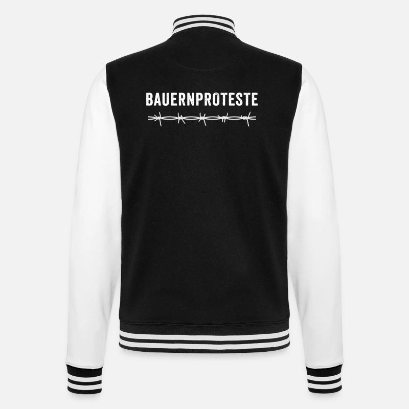 BAUERNPROTESTE - College-Sweatjacke - Schwarz/Weiß