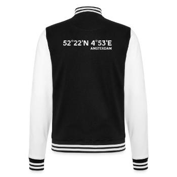 Amsterdam Koordinaten - College-Sweatjacke - Schwarz/Weiß - Hinten - Marisol (170cm)