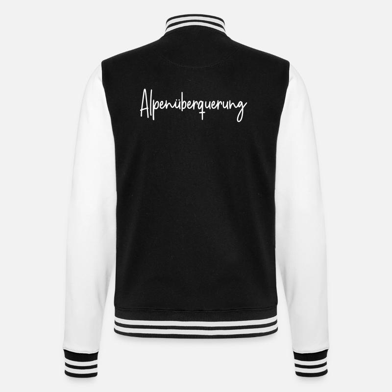 Alpenüberquerung - College-Sweatjacke - Schwarz/Weiß