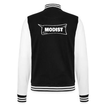 Speech Bubble Modist - College Sweat Jacket - black/white - Back - Marisol (170cm)