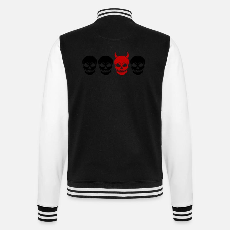 DIFFERENT SKULL2 -2C - College Sweat Jacket - black/white