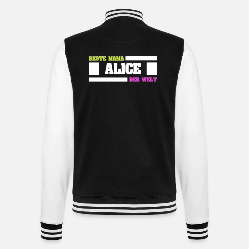 Gift for Alice - College Sweat Jacket - black/white