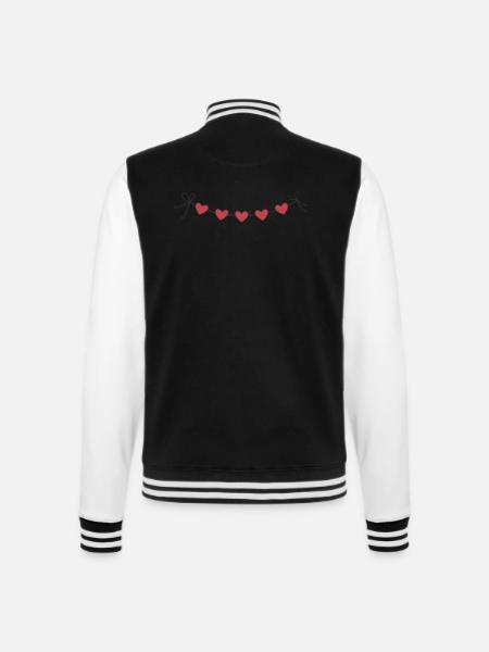 Heart Garland Garland Hearts - College Sweat Jacket - black/white