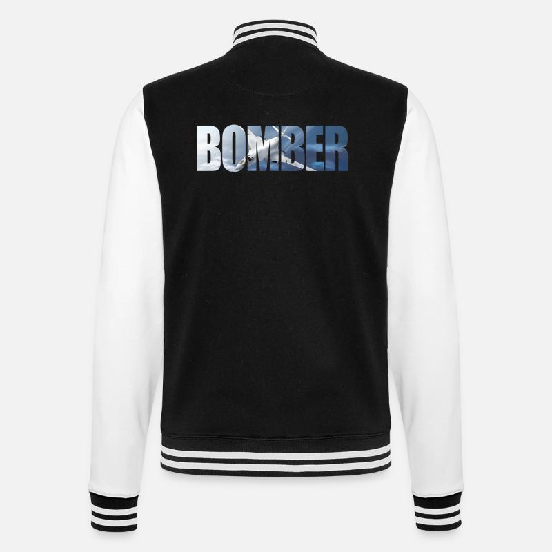 Bomber Tu-160 - College-Sweatjacke - Schwarz/Weiß