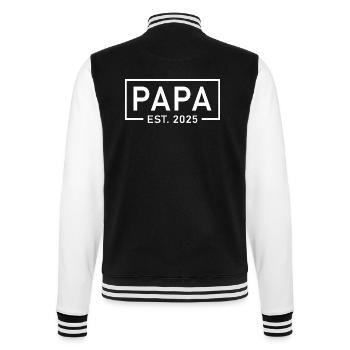 Papa 2025 Papa seit 2025 Papa Est 2025 - College-Sweatjacke - Schwarz/Weiß - Hinten - Marisol (170cm)
