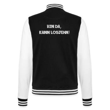 Bin da, kann losgehen - College-Sweatjacke - Schwarz/Weiß - Hinten - Marisol (170cm)