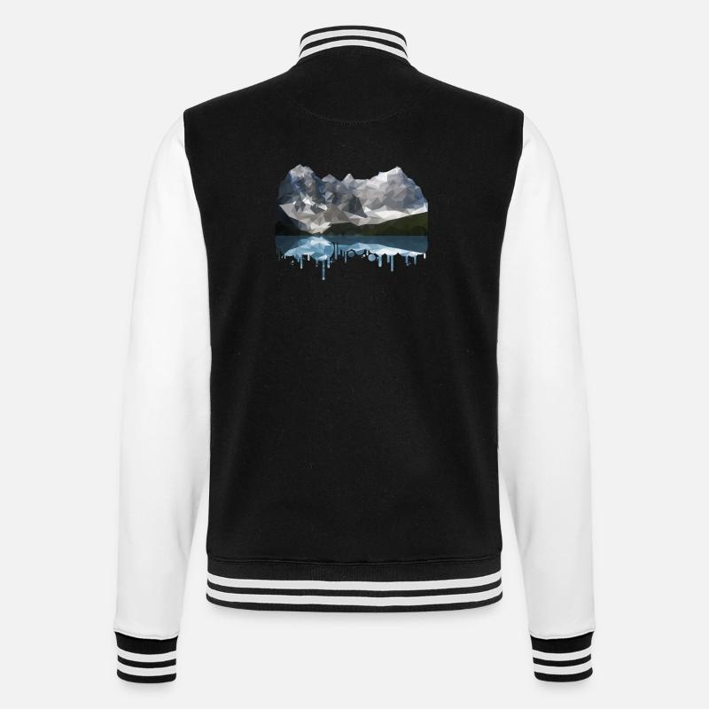 Mountains Low Poly - College Sweat Jacket - black/white