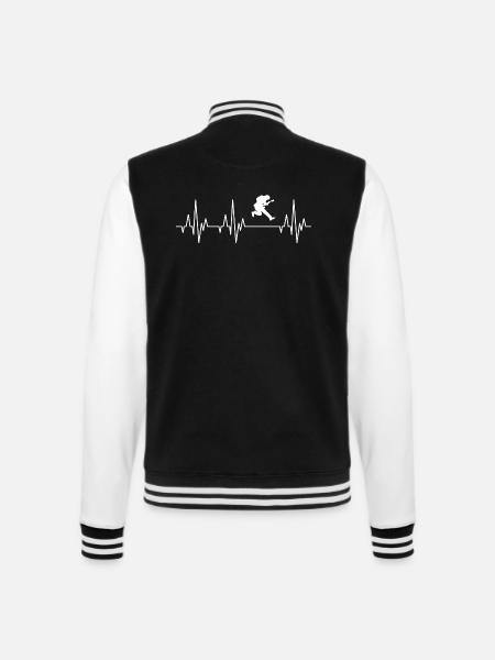 Herzschlag EKG Egitarre Gitarrist Rock Musiker - College-Sweatjacke - Schwarz/Weiß