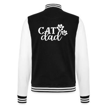 Cat Dad - Mignon Pattes Cat Lover Papa Propriétaire de Chat - Veste Teddy - noir/blanc - Dos - Marisol (170cm)