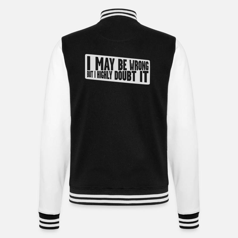 I may be wrong - College-Sweatjacke - Schwarz/Weiß