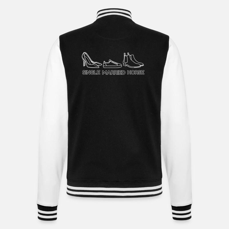 Cheval célibataire marié blanc - Veste Teddy - noir/blanc
