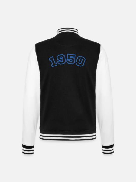 1950 Sport Blue - College Sweat Jacket - black/white