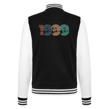 1999 Vintage Retro - College-Sweatjacke - Schwarz/Weiß - Hinten - Marisol (170cm)