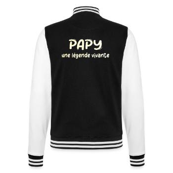 PAPI PAPA GRAND PERE HUMOUR PAPY BLAGUE - Veste Teddy - noir/blanc - Dos - Marisol (170cm)