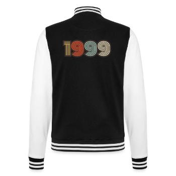 1999 retro vintage - College Sweat Jacket - black/white - Back - Marisol (170cm)