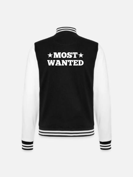 Most Wanted - College Sweat Jacket - black/white