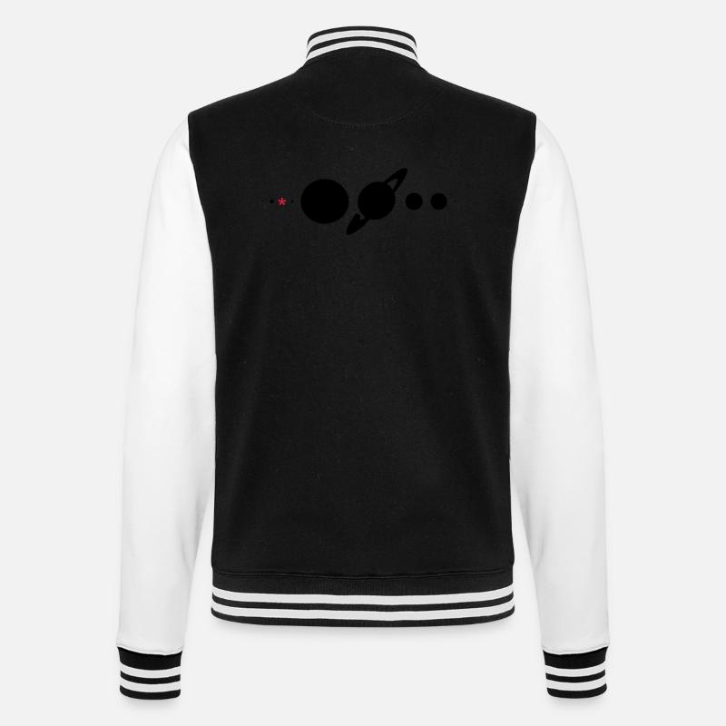 Sonnensystem* - College-Sweatjacke - Schwarz/Weiß