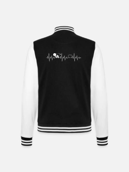 Herzschlag Herzlinie Herzfrequenz Schildkröte Herz - College-Sweatjacke - Schwarz/Weiß