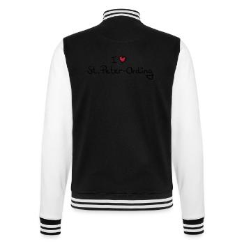 i_love_st_peter_ording__f2 - College Sweat Jacket - black/white - Back - Marisol (170cm)