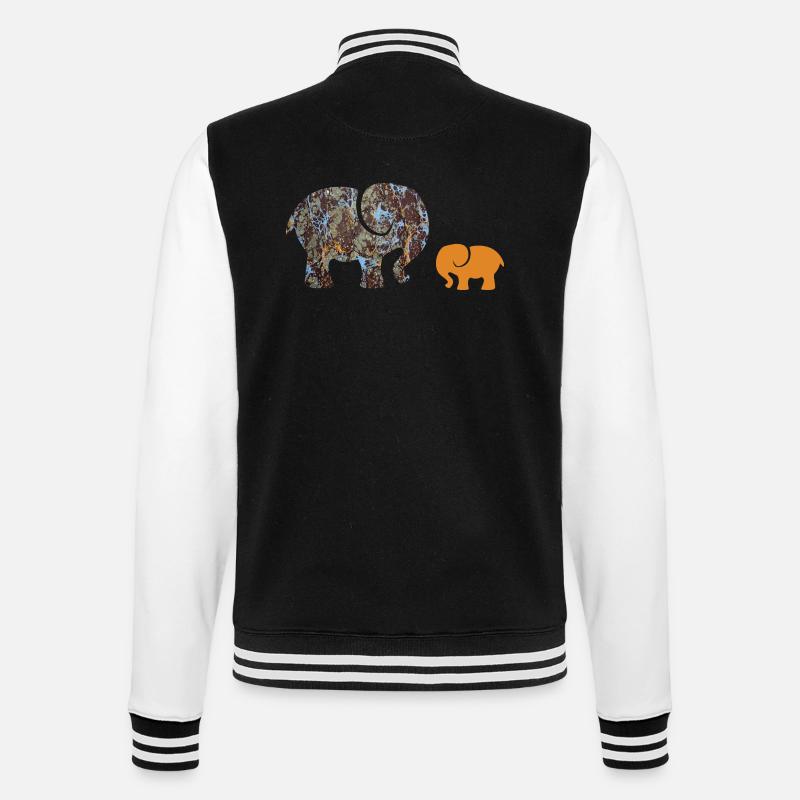 elefant e 85 - College-Sweatjacke - Schwarz/Weiß