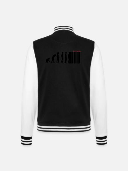 DARWIN - EVOLUTION SOCIETE - CODE BARRE - Veste Teddy - noir/blanc