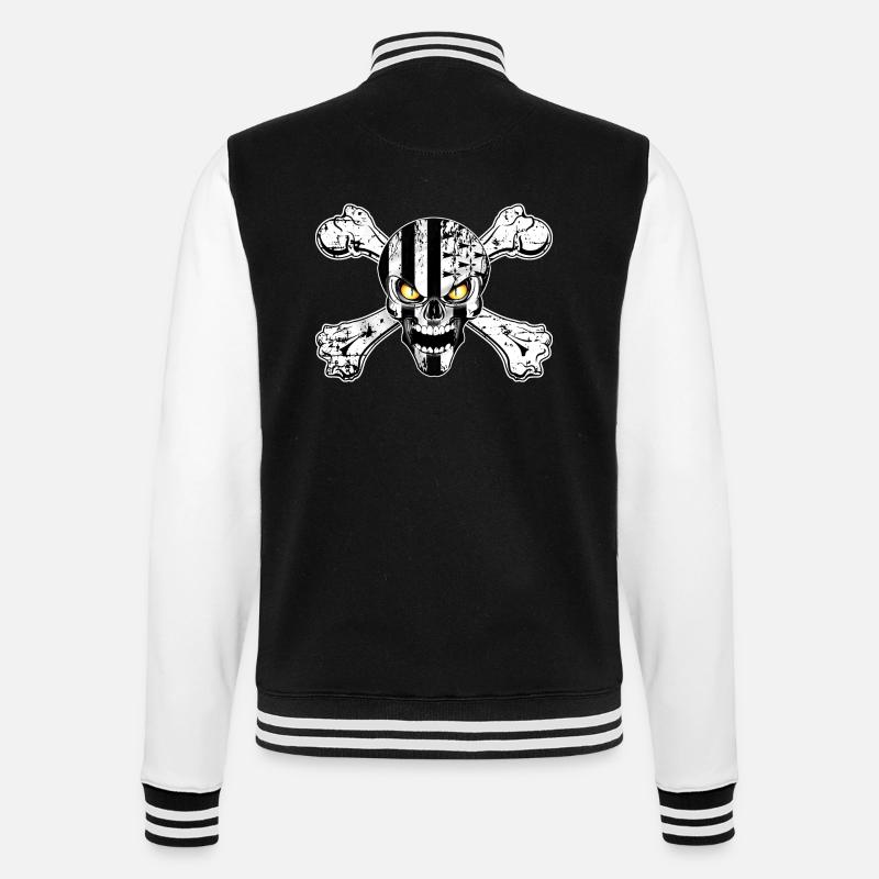 breizh skull 06 - Veste Teddy - noir/blanc