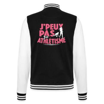 Je Peux Pas J'ai Athlétisme Cadeau De Sport - Veste Teddy - noir/blanc - Dos - Marisol (170cm)