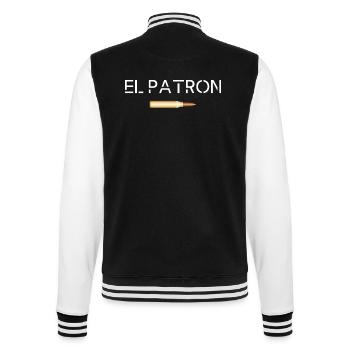 El Patron – Der Top G Look - College-Sweatjacke - Schwarz/Weiß - Hinten - Marisol (170cm)