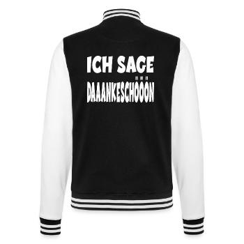 Ich sage Dankeschön für einen Kollege oder - College-Sweatjacke - Schwarz/Weiß - Hinten - Marisol (170cm)