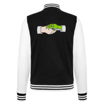 Begrüßung Händeschütteln Schlange beißt - College-Sweatjacke - Schwarz/Weiß - Hinten - Marisol (170cm)