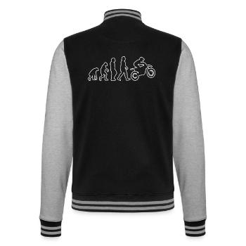 Motorrad Motorradfahrer Motorcross Geschenk Mofa - College-Sweatjacke - Schwarz/Grau meliert - Hinten - Marisol (170cm)