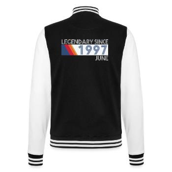 Retro SiFi Legendary since June 1997 - Birthday - College Sweat Jacket - black/white - Back - Marisol (170cm)