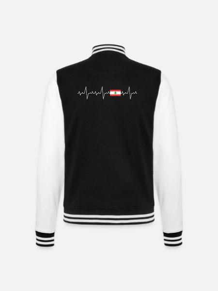Libanon Herzschlag - College-Sweatjacke - Schwarz/Weiß