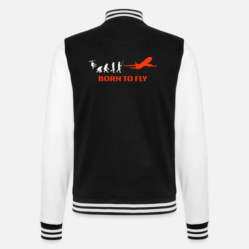 Flugzeug Pilot Evolution - College-Sweatjacke - Schwarz/Weiß