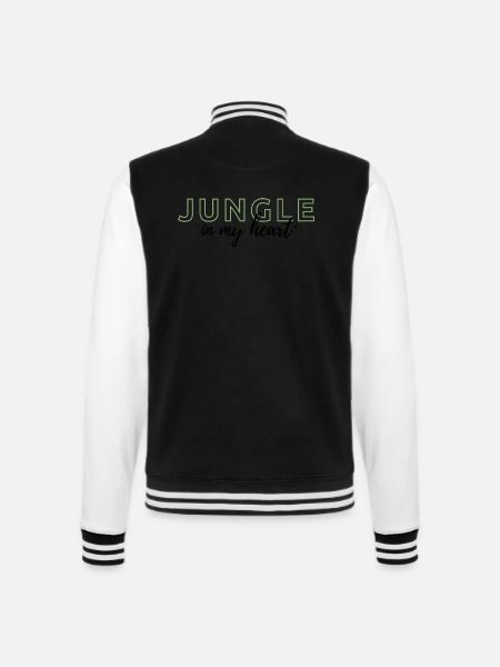 Jungle in my Heart - College-Sweatjacke - Schwarz/Weiß