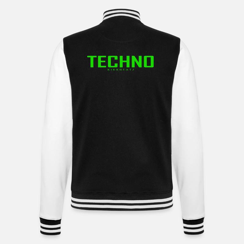 TECHNO - College-Sweatjacke - Schwarz/Weiß